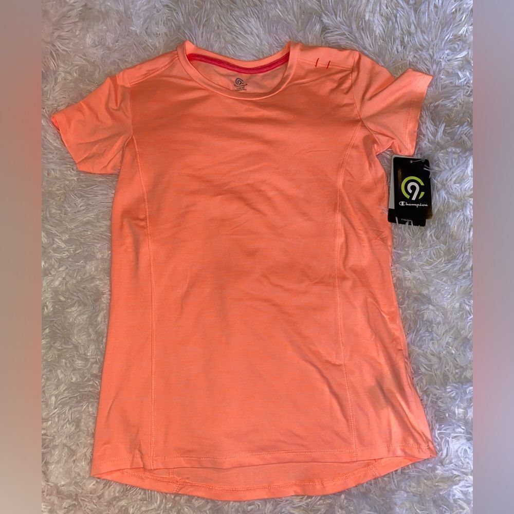 *NWT* Champion Girls L(10-12) Heathered Neon Orange Sport Shirt